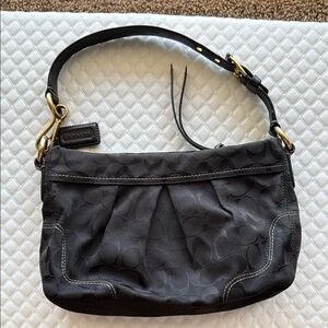 Coach Black Shoulder Bag with Gold Tone Hardware
